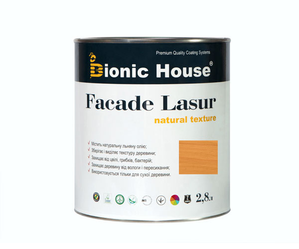 Фарба для дерева FACADE LASUR Bionic-House 2,8 л Дуб А105
