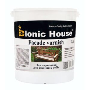 Лак для зовнішніх робіт із дерева Bionic-House 2,5 л Безбарвний Напівматовий