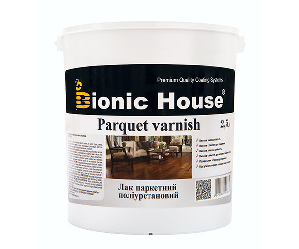 Паркетний лак ультрастійкий Joncryl Bionic-House 2,5 л Безбарвний Напівматовий