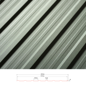 Профнастил Т-15 (RAL 9006) Модуль Україна 0,45 / 0,5 мм