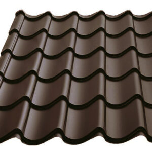 Металочерепиця Металика — Monterrey Plus у ЗD, Корея 8017 коричневий глянець PE 0,5 мм