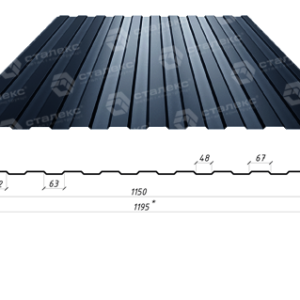 Профнастил стіновий на паркан ПС 8 / 0,45 мм / RAL 9005