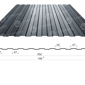 Профнастил стіновий на паркан ПС 8 / 0,45 мм / RAL 7024