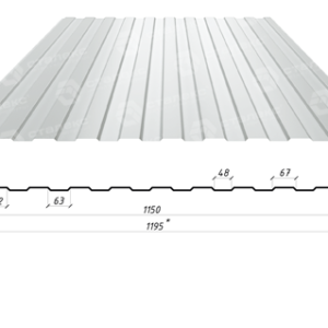 Профнастил стіновий на паркан ПС 8 / 0,45 мм / RAL 9003