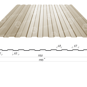 Профнастил стіновий на паркан ПС 8 / 0,45 мм / RAL 1015