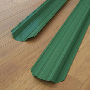 Забір штакетник трапецієподібний металевий зелений двобічний глянець — Матт.