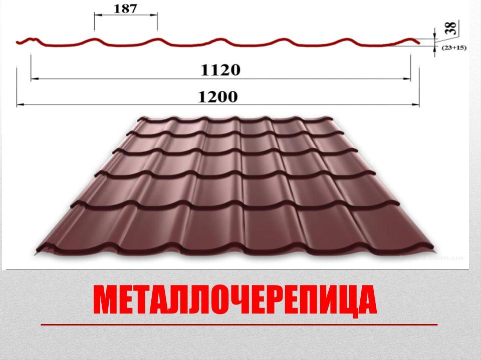 Купити металочерепицю «Класик» 0,5 мм Коричнева матова