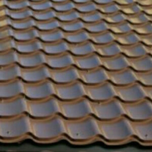 Металочерепиця коричнева 0,4 мм, сталь Китай рал 8017.