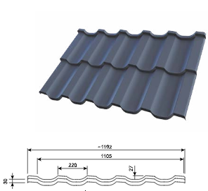 Металочерепиця REN 0,5 мм RAL 7024 PE 25 MK — Pruszynski