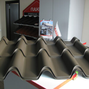 Металочерепиця — Ruukki Armorium ⁇ RR 23 ⁇ темно-сірий ⁇ Pural Matt BT ⁇