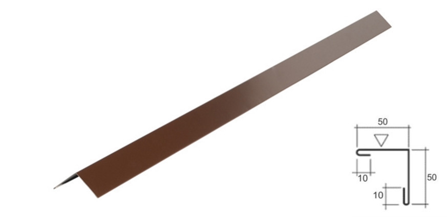 Куточок зовнішній No2 50х50 мм 0,45 мат. Усі кольори.