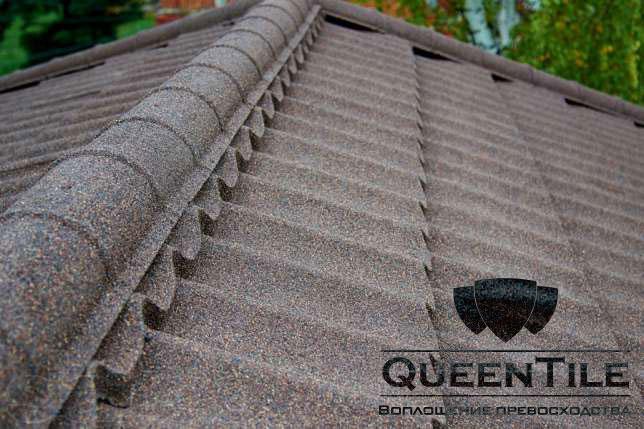 Композитна металочерепиця QueenTile Стандарт Кава (6-ти Таловий лист)