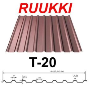 Профіль "Ruukki T-20-30W-1090 — 0,5 мм", CROWN BT • RUUKKI 40 RR 32 •