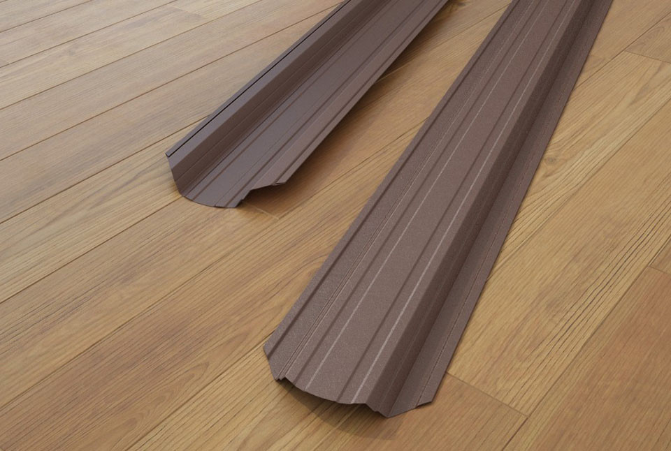 Трапецієподібний штакетник 113 мм двосторонній коричневий.