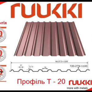 Профнастил T 20-27-1100 / 0,5 мм / Ruukki /  ROUGHMATT