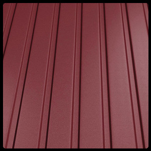 Профнастил С-10 / тип Ф / 0,5 мм (Arcelor Mittal) / RAL 3005 Бордовий PE